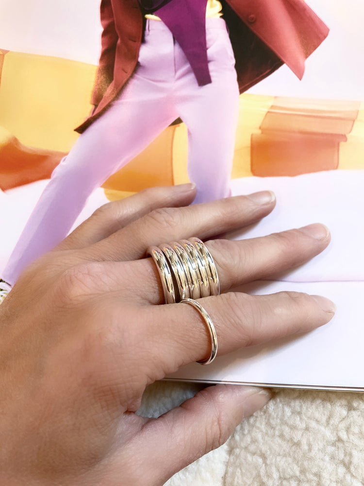 Mila Combo Ring Stapelringe 4 mm, glänzend