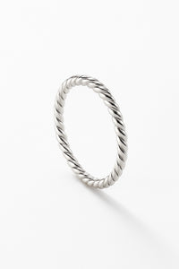 Mila Combo Thin Silver ring, Twisted