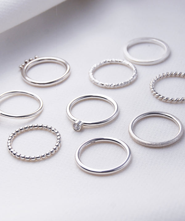 MINOU Diamond ring, silver - Mila Silver