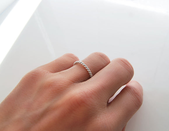 MILA COMBO ring thin, Twisted - Mila Silver