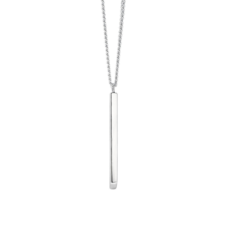 Silverhalsband med stav i pansarkedja.