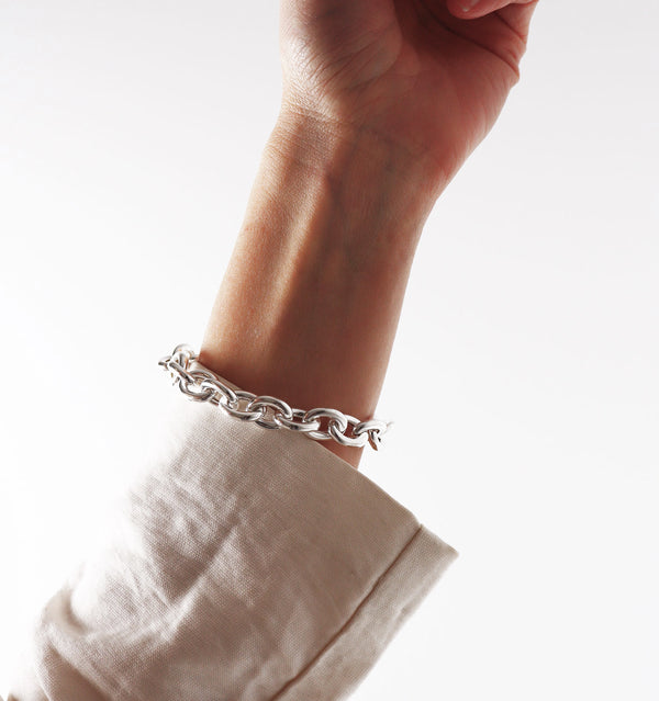 CHUNKY Kedja Armband, silver 12 mm - Mila Silver