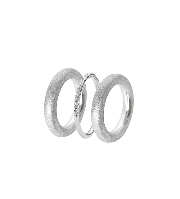 MILA RING STACK Frost/Fiona Diamond/Frost ring - Mila Silver