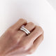 MILA COMBO Ring stack 4 mm ringar Frost/Polished - Mila Silver