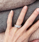 MILA COMBO Ring stack 4 mm ringar Frost/Polished - Mila Silver