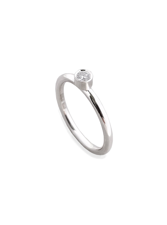 MINOU Diamond ring, silver - Mila Silver