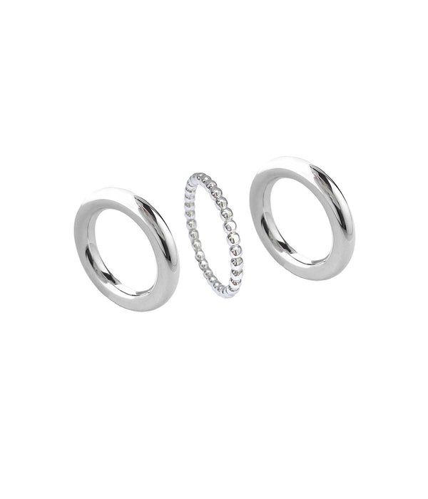 MILA COMBO Ring stack 4 mm ringar + Amalia ring - Mila Silver