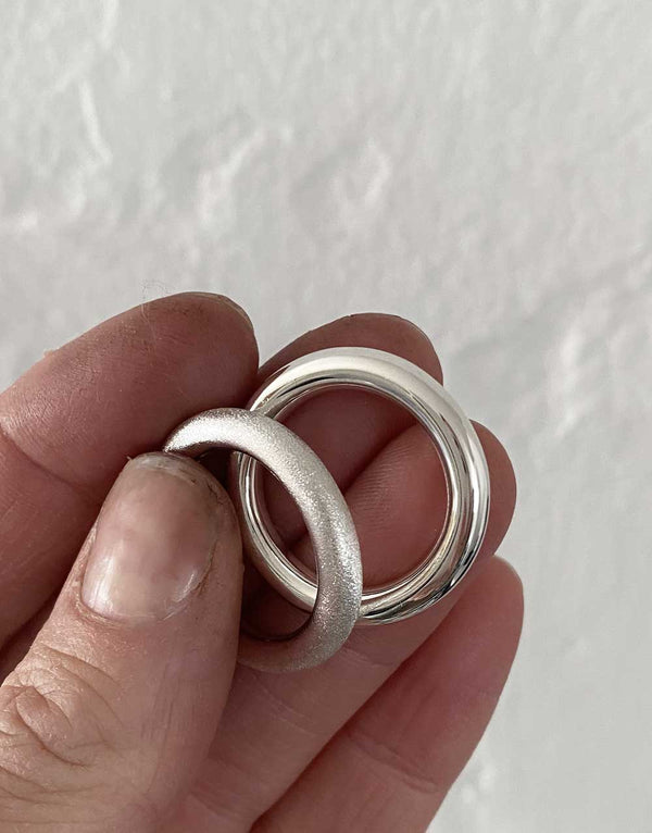 MILA COMBO ring 4 mm, frost - Mila Silver