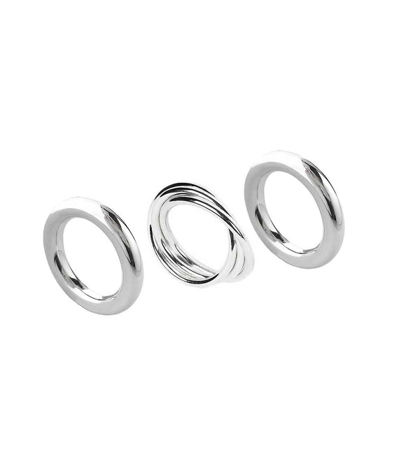 MILA COMBO Ring stack 4 mm ringar + 3 in One ring - Mila Silver