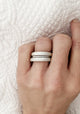 MILA COMBO Ring stack 4 mm ringar frost + Amalia ring - Mila Silver