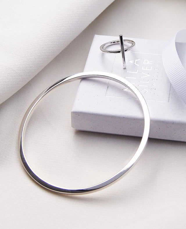 PLAIN Square Bangle silver - Mila Silver